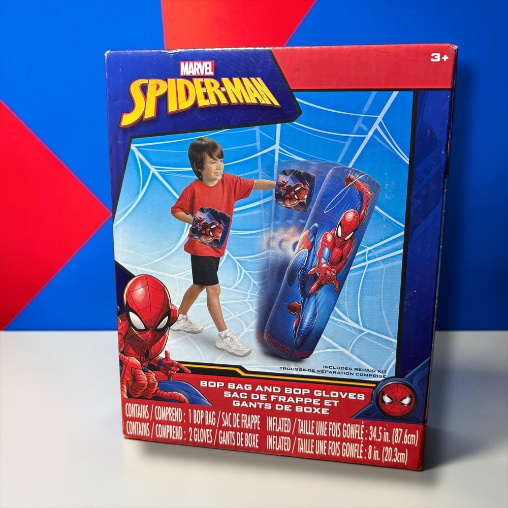Marvel Spider-Man Bop Bag and Bop Gloves Inflatable Punching Bag Set 34.5 Inch
